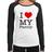 Baby Look Raglan I Love My Family Manga Longa - Foca na Moda