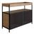 Balcão Buffet Bar Industrial York Artesano 100 cm (largura) em MDP Vermont Duas Portas Aço Preto