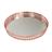 Bandeja Metal c/ Espelho Redonda Rose Gold 26cm Class Home