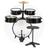 Bateria Acústica Infantil Preta Rock Baby Profissional Mdf 72 Cm