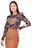 Blusa Malha Canelada Estampada Animal Print-P