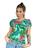 Blusa T-Shirt Roupas Moda Feminina Estampa Folhagem Verde