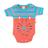 Body Best Club Baby laranja e azul turquesa bordado tigre