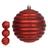 BOLA DECORADA NATAL NO PVC C/3 UND (VERMELHO) 10cm