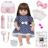 Boneca Estilo Reborn Laura Vestido Bolinha Enxoval Completo