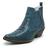 Bota Botina Masculina Country Bico Fino Anaconda Azul De Couro JNA SHOES