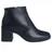 Bota Bottero Cano Curto Ankle Boot Salto Bloco PRETO Couro