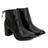 Bota Casual Couro Feminina Cano Curto Salto Grosso Lisa