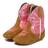 Bota Texana Feminina Baby Rosa Cano Alto  Zíper Lateral