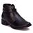 Bota Western Couro Feminina Forro Couro Cano Curto Salto Bloco Baixo Casual Conforto Macia