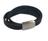 Bracelete Rosso 20Cm Couro 3 Tiras Preto Fecho Steel Fosco