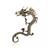 Brinco Único Ear Cuff Clipe Contorno Dragão Bronze D7478