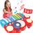 Brinquedo musical hahaland para menina de 1 a 3 anos com piano e bateria