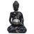 Buda Hindu Tibetano Decoração Castiçal 3 Velas Dourado/Preto