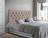 Cabeceira Cama Casal Queen Box Estofada 1,60 CAPITONÊ Suspensa - Bege Suede
