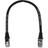 Cabo de Rede Patch Cord Cat5e 100% Cobre Blindado Preto 20 centímetros