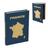 Caixa livro france decorativa em mdf  azul e dourado 36cm