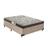 Cama Box Casal Colchão Espuma D33 Bordado + Box Suede Bege RC Sono Leve 52x138x188