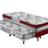 Cama Box Conjugada Solteiro D-28 com Auxiliar 188x88x59 Vermelho/Branco