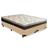 Cama Box Queen Bipartido Sintético +  Colchão Elegance Ortopédico Espuma D33 Extra Firme 158x198x63 Bege