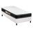 Cama Box Solteiro: Colchão Espuma D33 Castor  Black e White + Base CRC Courano White(88x188)