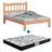 Cama De Casal De Madeira Maciça Crua Pérola Nemargi Com Colchão Gazin Casal D33 138 x 188