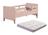 Cama Juvenil Cecilia MDF Com Proteção Lateral Design Moderno Montessoriana Rosa Com Colchão Infantil