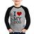 Camiseta Raglan Infantil I love My Dog Manga Longa - Foca na Moda