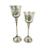 Candelabro Prata 31/36Cm Castiçal Taça Kit 2Peças