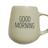 Caneca para Café Bojuda Cor Bege Detalhe Frase Good Morning