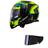 Capacete LS2 FF800 Storm Tracker Preto e Amarelo Mais Viseira Camaleão