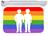 Capacho para porta casal lgbt gay arco iris tapete 40x60