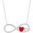 Clássico M-6843 Feminino Sterling Silver Heart Infinity Neckla