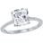 Clássico W-2853-7 Feminino 4-Prong 8mm Almofada Cut CZ Ring, Si