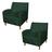 Combo 2 Poltronas Estofadas Para Hall de Entrada Munique Suede Verde - LM DECOR