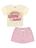 Conjunto Blusa E Short Natural E Rosa Abrange