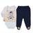 Conjunto Body Suedine Manga Longa Ab. Liso + Colete Listrado Bordado Urso + Calça Suedine Bordado Co