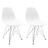 Conjunto com 2 Cadeiras Eames Cromado e Branco