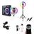 Conjunto Completo - Ring Light RGB + Mini Ring Light + Microfone Lapela + Tripé 1,5m