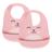 Conjunto de Babadores Ajustáveis Silicone Com Cata Migalha Rosa 2 Unidades