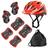 Conjunto de equipamentos de proteção Yesdico Helmet Elbow Knee Wrist Kids Red