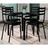 Conjunto De Mesa Com 4 Cadeiras Malva Tampo De Vidro 75cm Preto Artefamol