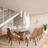 Conjunto de Mesa de Jantar com 8 Cadeiras Turmalina Linho Off White e Caramelo