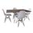 Conjunto de Mesa Eames Eiffel de Ferro Preto Tampo Amêndoa 120x75 4 Cadeiras Ferro Preta Assento Bra