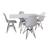 Conjunto De Mesa Eames Eiffel De Ferro Preto Tampo Branco 120x75 4 Cadeiras Ferro Preta Assento Branco