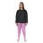 Conjunto de Moletom Feminino Blusa Sem Capuz e Calça Jogger Liso