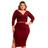 Conjunto Feminino Plus Size Slim Transpassada Cropped Envelope Saia Midi Fenda