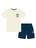 Conjunto Infantil Menino Camiseta E Bermuda Com Estampa Costas Play It Now Natural E Azul Divertto