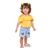 Conjunto Infantil para Menina Shorts Jeans Blusa Ciganinha Amarela Encantador e Casual