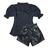 Conjunto Infantil Short Couro Blusa Roupa Feminina Casual